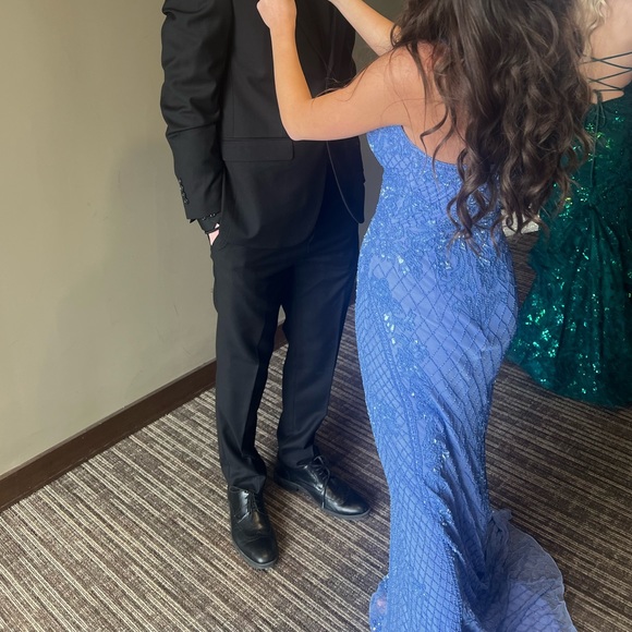 Periwinkle Sherri Hill prom dress - Picture 2 of 3